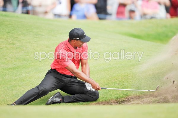 Tiger Woods bunker trouble Lytham 2012