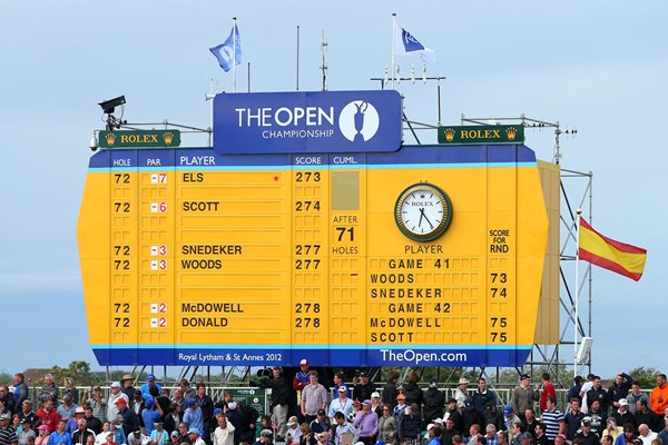 Ernie Els 2012 Open Champion Leaderboard