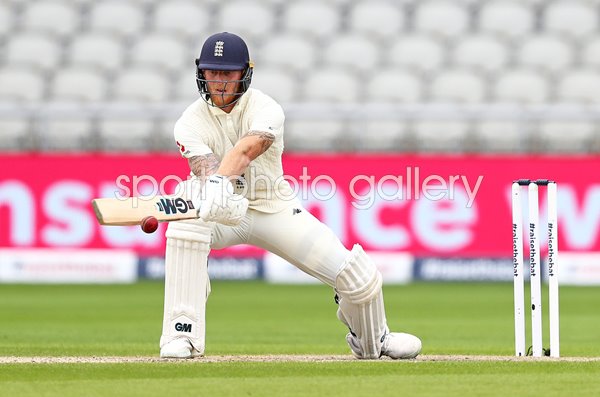 Ben Stokes England ramp shot v West Indies Old Trafford 2020