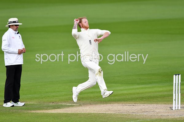 Ben Stokes England bowls v West Indies Old Trafford 2020