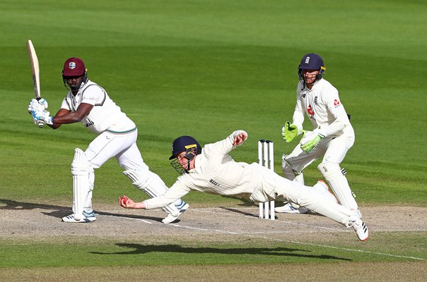 Ollie Pope England winning catch v West Indies Old Trafford 2020