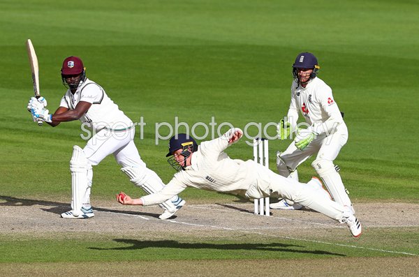 Ollie Pope England winning catch v West Indies Old Trafford 2020