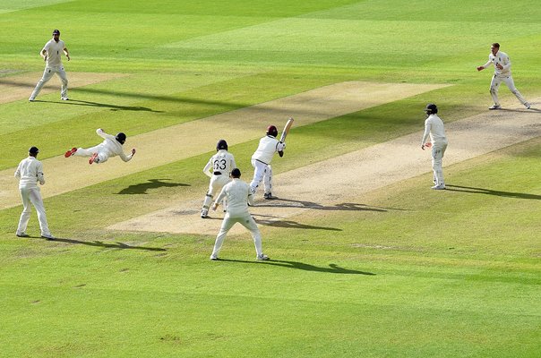 Ollie Pope England diving catch v West Indies Old Trafford 2020