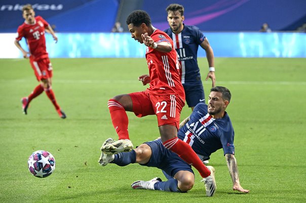 Leandro Paredes tackles Serge Gnabry Champions League Final 2020