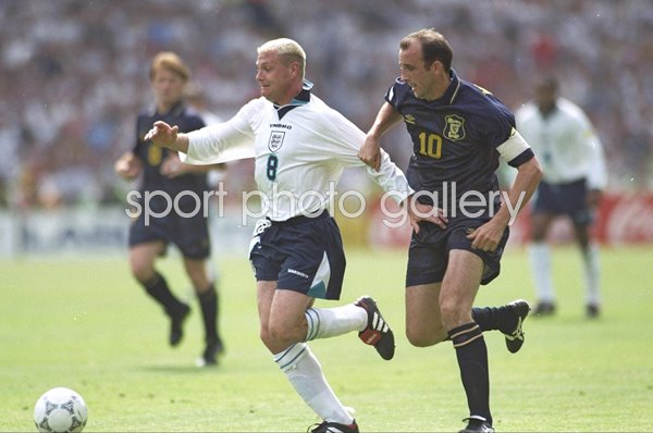 Paul Gascoigne England v Gary McAllister Scotland Wembley Euro 1996