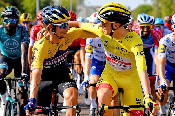 Tadej Pogacar & Primoz Roglic Slovenia Paris Stage Tour de France 2020