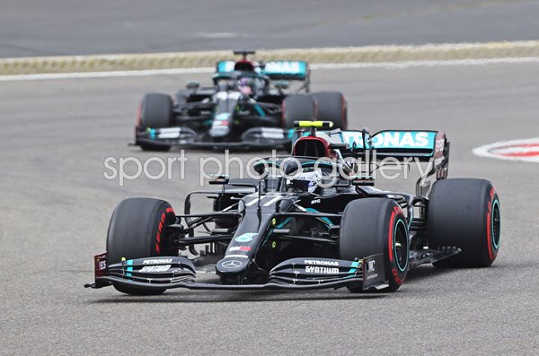 Valtteri Bottas Finland leads Lewis Hamilton F1 Eifel Grand Prix 2020