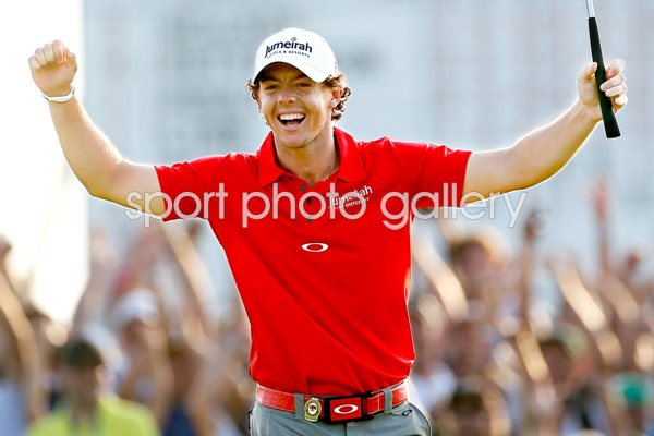 Rory McIlroy celebrates 2012 USPGA win