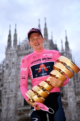 Tao Geoghegan Hart Great Britain celebrates Giro d'Italia victory 2020  
