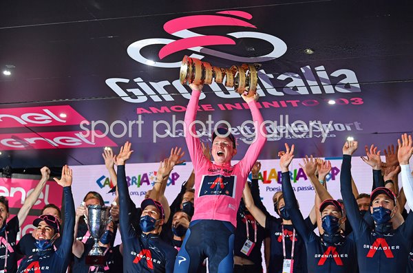 Tao Geoghegan Hart Great Britain celebrates Giro victory 2020