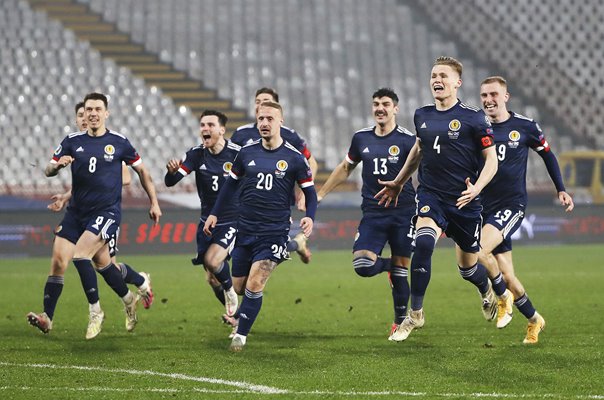 Scotland Celebrate 2020 Play-Off Finals win Belgrade 2020