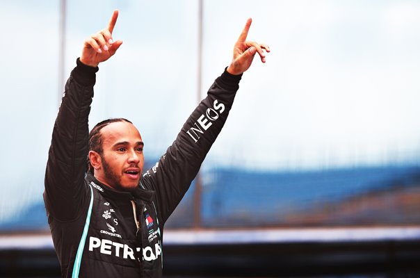 Lewis Hamilton GB & Mercedes celebrates World F1 Title 2020