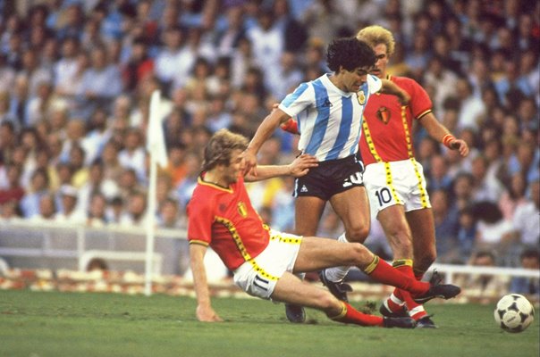 Diego Maradona Argentina v Belgium World Cup 1982
