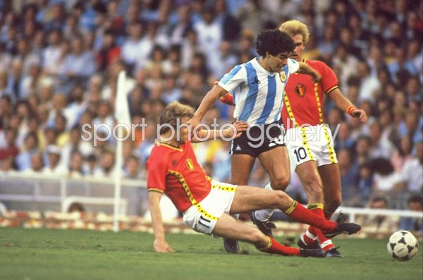 Diego Maradona Argentina v Belgium World Cup 1982