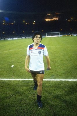 Diego Maradona Argentina v England Wembley 1980