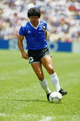 Diego Maradona Argentina action v England World Cup 1986