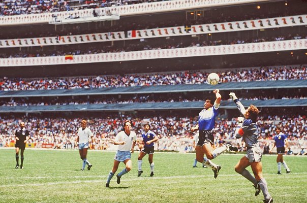 Diego Maradona Argentina Hand of God v England World Cup 1986