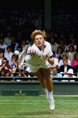 Boris Becker Germany Trademark Dive Wimbledon 1985