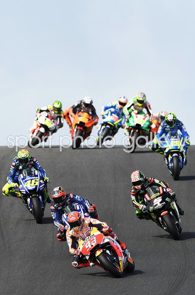 Marc Marquez Spain leads pack Moto GP Australia 2017