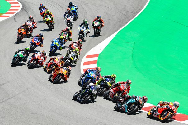 Marc Marquez Spain leads pack Moto GP Catalunya 2019