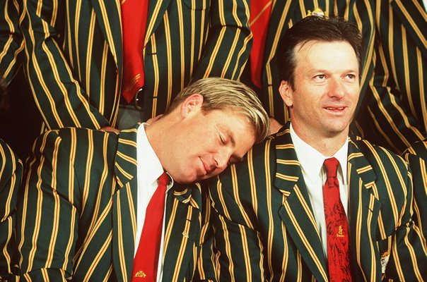 Shane Warne & Steve Waugh Australia World Cup Sqaud Photo 1999