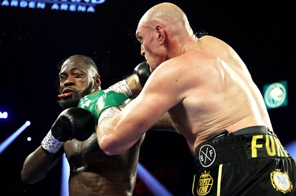 Tyson Fury punches Deontay Wilder MGM Las Vegas 2020