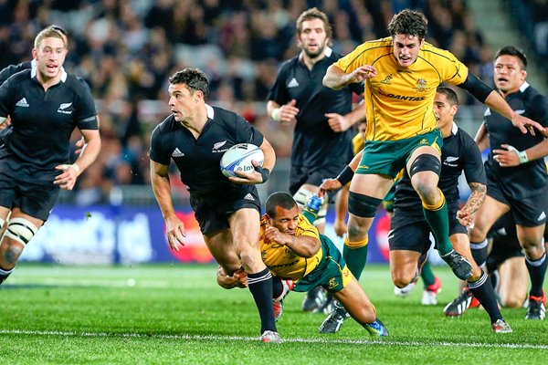 Dan Cater New Zealand tackeld by Will Genia Australia 2012