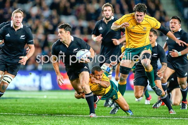 Dan Cater New Zealand tackeld by Will Genia Australia 2012