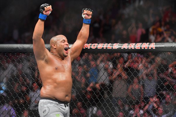 Daniel Cormier celebrates knock out win v Stipe Miocic 2018