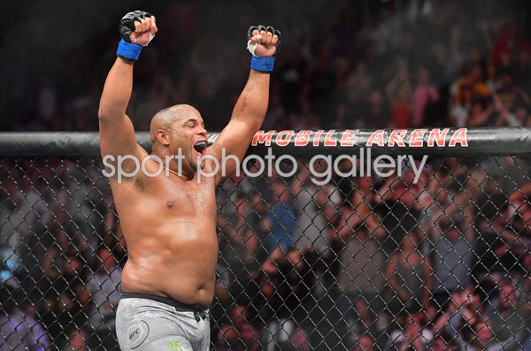 Daniel Cormier celebrates knock out win v Stipe Miocic 2018