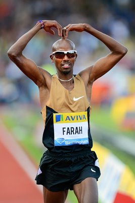 Mo Farah " Mobot" Aviva Birmingham Grand Prix 2012