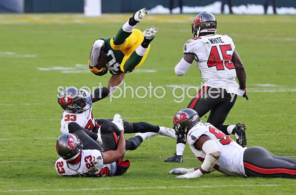 Jamaal Williams Packers v Jordan Whitehead Tampa Bay NFC Championship 2021