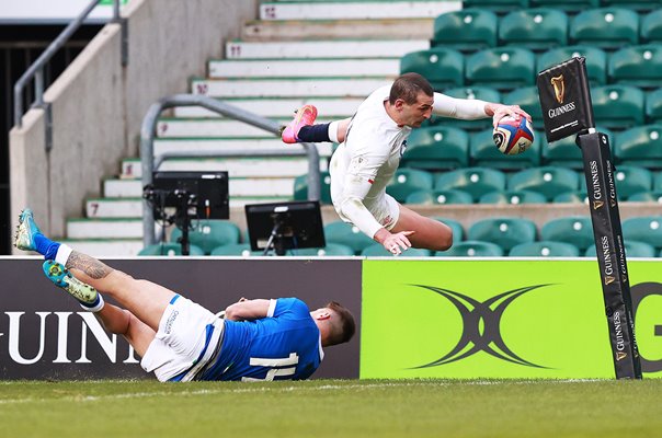 Jonny May England scores v Italy Twickenham Six Nations 2021