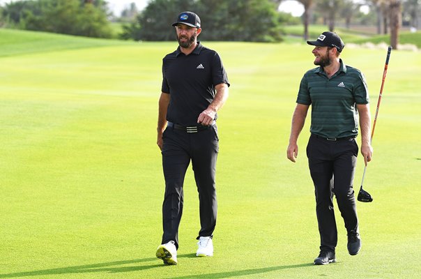 Dustin Johnson USA & Tyrrell Hatton England Saudi International 2021