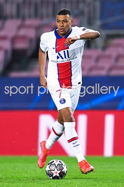 Kylian Mbappe PSG v Barcelona Champions League Round Of 16 2021