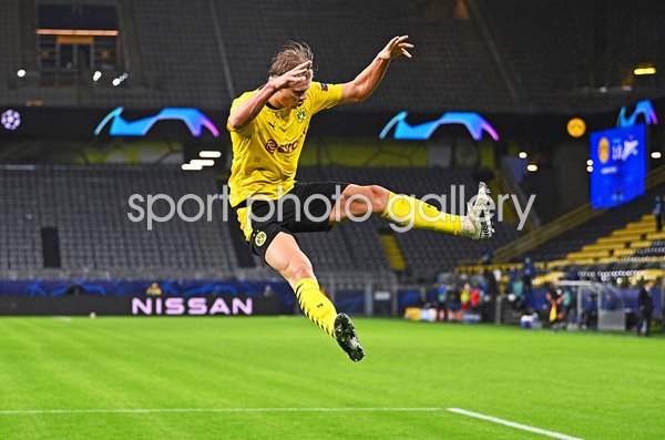 Erling Haaland Dortmund scores v Zenit St. Petersburg Champions League 2021