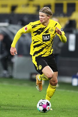 Erling Haaland Borussia Dortmund v FC Augsburg Bundesliga 2021