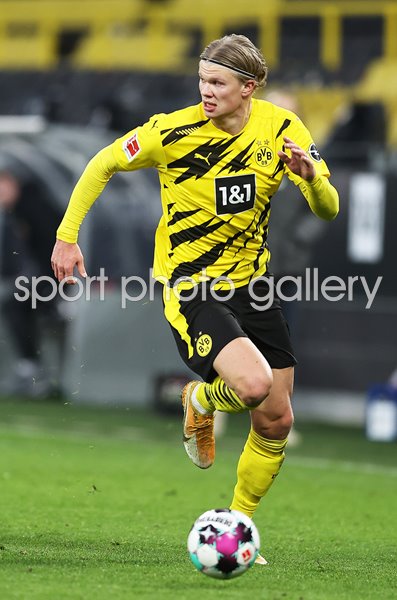 Erling Haaland Borussia Dortmund v FC Augsburg Bundesliga 2021
