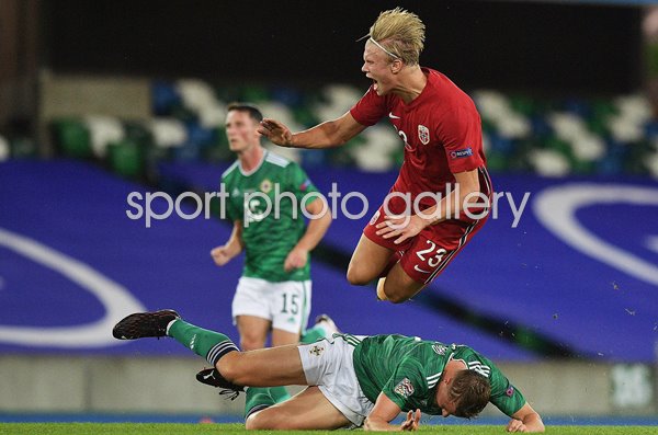 Erling Haaland Norway v Daniel Ballard Northern Ireland Nations League 2020