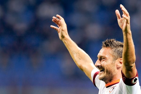 Francesco Totti of AS Roma celebrates