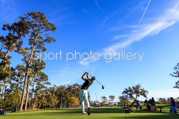 Justin Thomas USA drives 16th Hole Round 2 Players Championship 2021