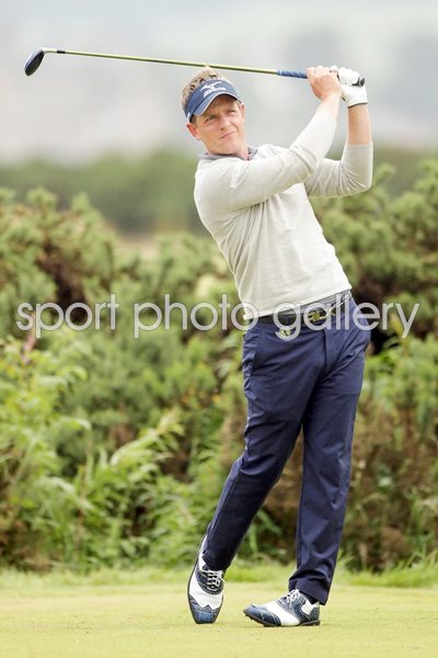 Luke Donald drives during 2010 Open