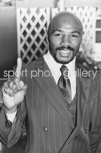 Marvin Hagler in London to fight Alan Minter 1980