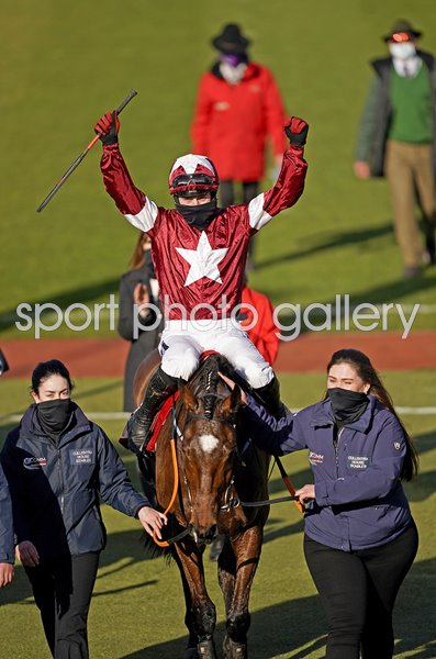 Keith Donoghue celebrates after Tiger Roll win Cheltenham Festival 2021 