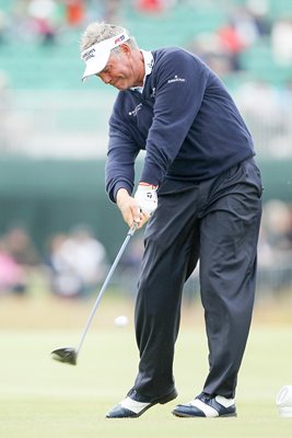 Darren Clarke crunches a drive at St Andrews