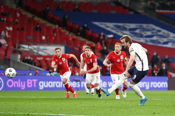 Harry Kane England scores v Poland World Cup Qualifier Wembley 2021