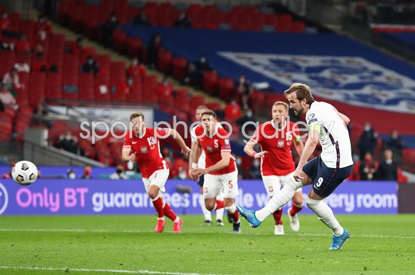 Harry Kane England scores v Poland World Cup Qualifier Wembley 2021