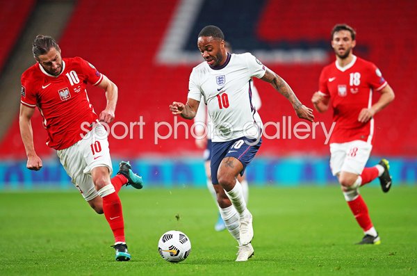 Raheem Sterling England v Poland World Cup Qualifier Wembley 2021