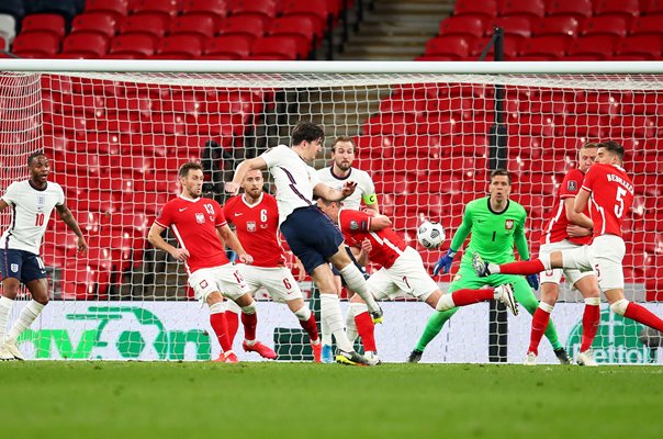 Harry Maguire England scores winner v Poland Wembley 2021