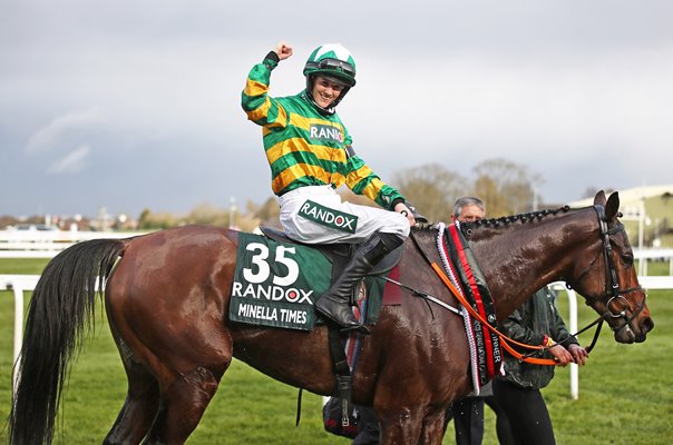 Rachael Blackmore celebrates riding Minella Times Grand National 2021